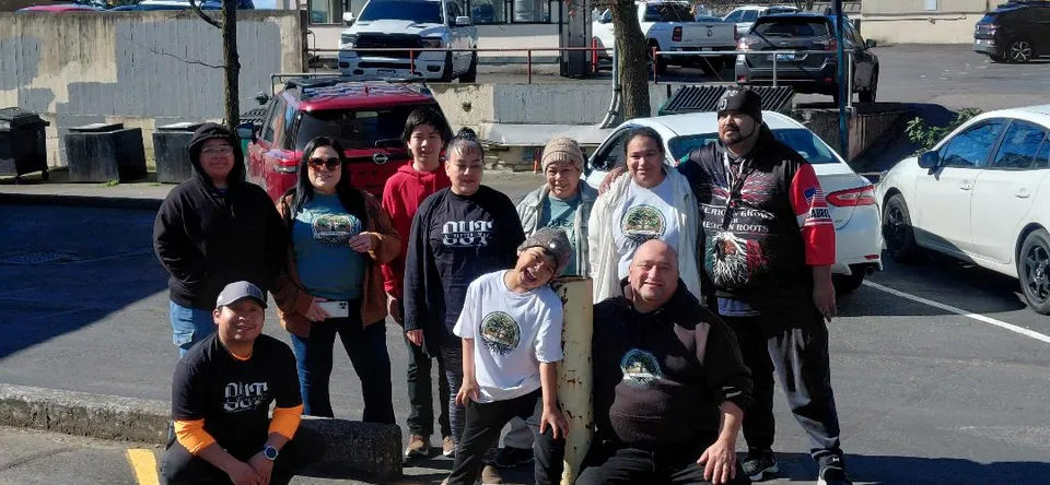 Volunteers gathered for a group photo after the outreach