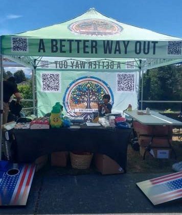 Jam in the River — our booth
